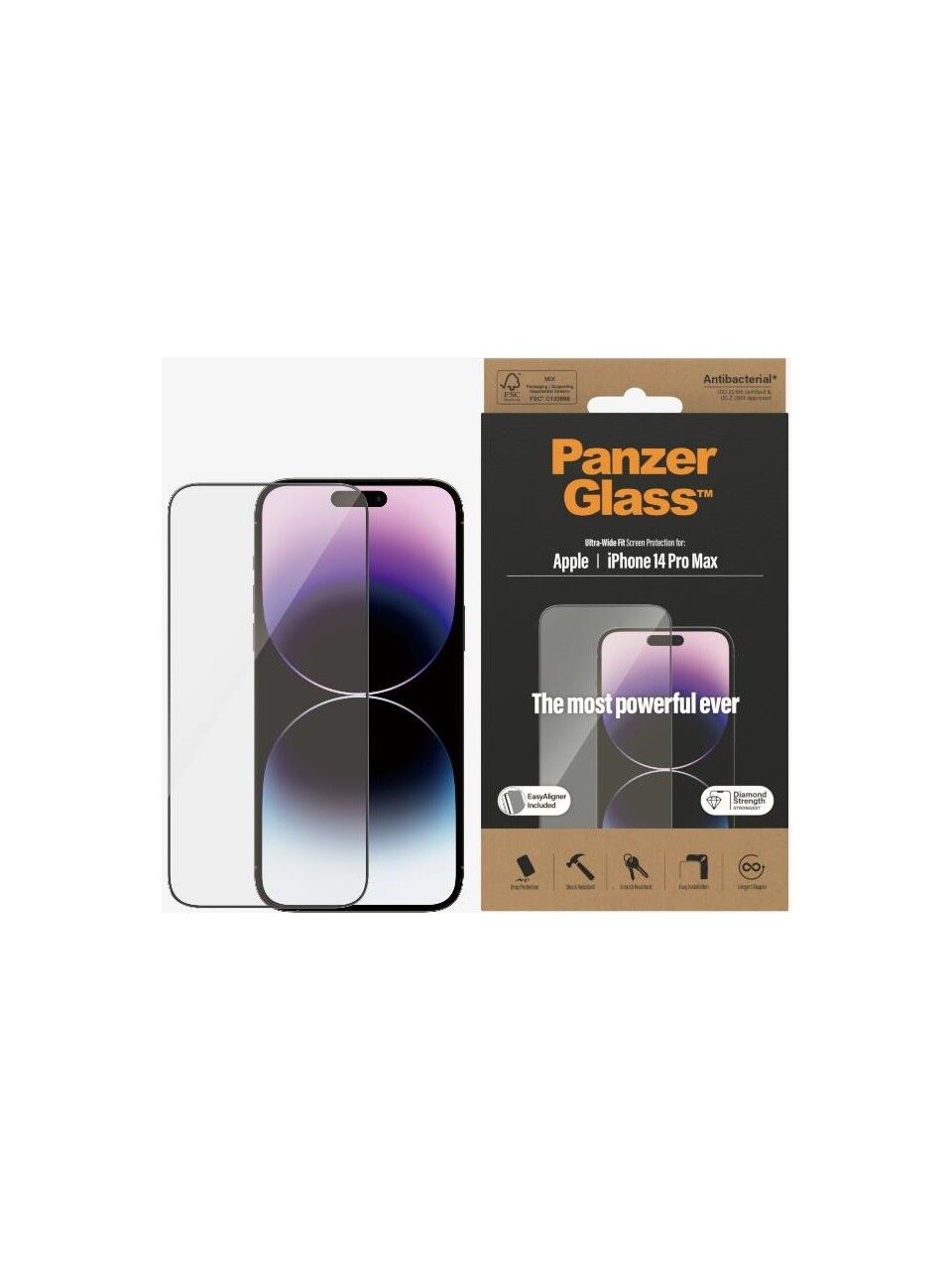 Panzerglass iPhone 14 Pro Uwf Antibakteriyel Ekran Koruyucu