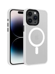 Brabus iPhone 14 Pro Max Uyumlu Çift Yan Katmanlı Darbe Emici Magsafe Transparan Deep Silikon Kılıf