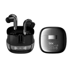 Bix TWX Soundcraft ANC ENC Gürültü Engelleme Özellikli Dijital LED Ekranlı Bluetooth 5.4 TWS Kablosuz Kulak İçi Kulaklık Siyah