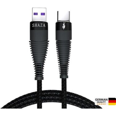 Shaza USB Type-C Pd 5A 100 W Örgülü Hızlı Şarj ve Data Kablosu 1 Metre