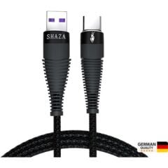Shaza USB Type-C Pd 5A 100 W Örgülü Hızlı Şarj ve Data Kablosu 1 Metre
