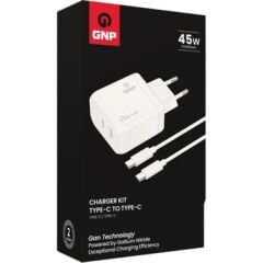 Gnp 45W Gan Type-C To Type -C Seyahat Şarj Aleti Beyaz