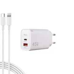 4Berry CL45 Eco Bundle 45W Hızlı Şarj Adaptörü - Lightning Kablo