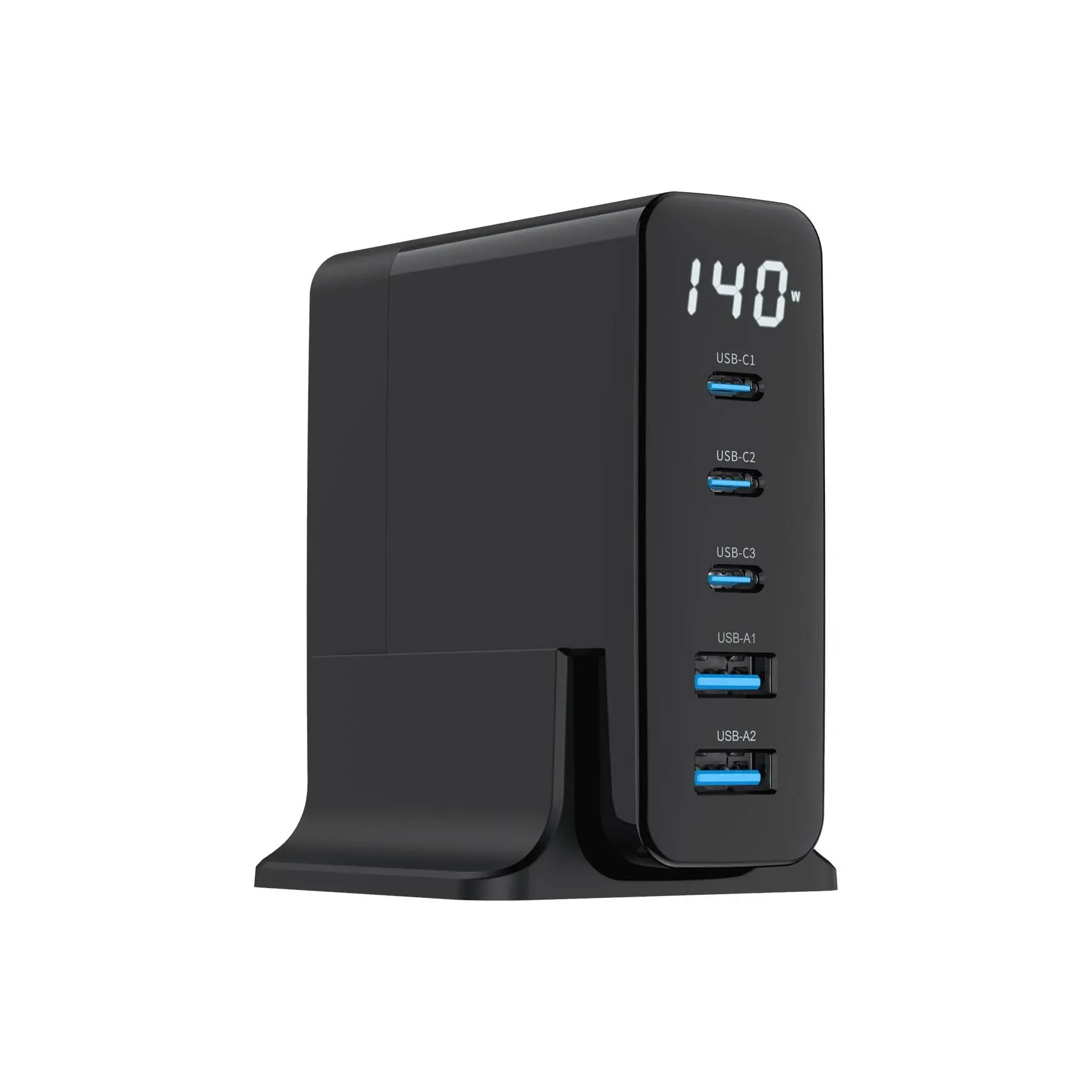 X-ChargerDockPro 5A PD 140W 3x Type-C & 2x USB-A Port Ultra Hızlı Şarj Adaptörü - GaN Teknolojili