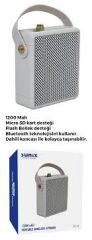 Sunix 1200 Mah Taşınabilir Bluetooth Hoparlör Beyaz BTS-88