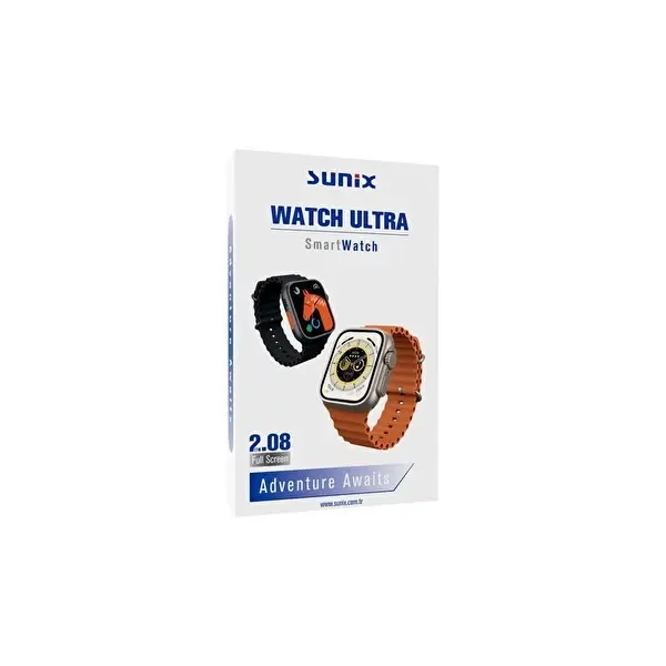 Sunix Watch Ultra Amoled Ekran 44 MM Siyah ve Yeşil Çift Kordonlu Akıllı Saat