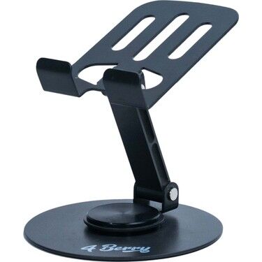 4Berry K13 Gri Telefon Standı – Metal, 360° Döner, Ayarlanabilir Yükseklik