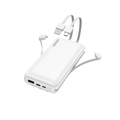 SHAZA 20.000 Mah Kendinden Kablolu Taşınabilir Şarj Cihazı Beyaz