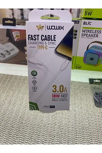 Wowix Type-C 3A 18W Hızlı Şarj Kablosu