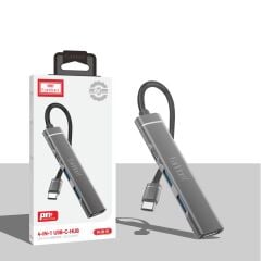 Earldom HUB19 2 USB-A ve 2 Type-C Çıkışlı PD Şarj Destekli Hub Dönüştürücü
