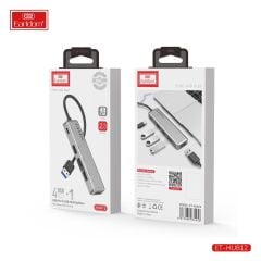 Earldom HUB12 Tak Çalıştır 40cm 4 Adet Usb 2.0 ve 1 Adet Type-C Çıkışlı Usb Çoklayıcı - Gri